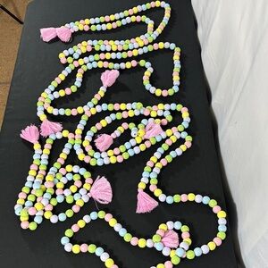 6 Strands Colorful Beaded Holiday Garland with Tassels